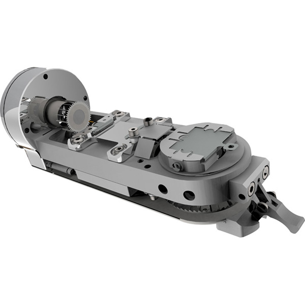 Single flag-style parking position for 5-axis stage Single flag-style parking position for 5-axis stage